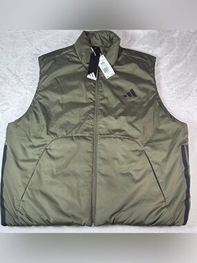 Adidas ClimaWarm Men’s 2XL Olive Green Insulated Full Zip Vest NWT